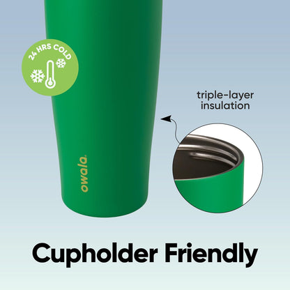 Tumbler Stainless Steel Water Bottle 40 oz Tropical | 2-in-1 Sip-or-Swig Lid | Splash-Resistant Lid | Reusable Straw | Cup Holder Friendly | Right & Left Hand Friendly