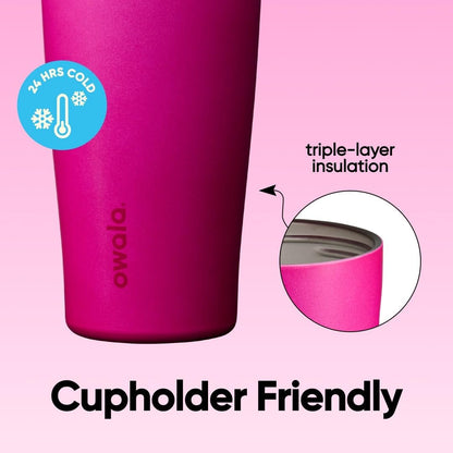 Tumbler Stainless Steel Water Bottle 40 oz Tropical | 2-in-1 Sip-or-Swig Lid | Splash-Resistant Lid | Reusable Straw | Cup Holder Friendly | Right & Left Hand Friendly