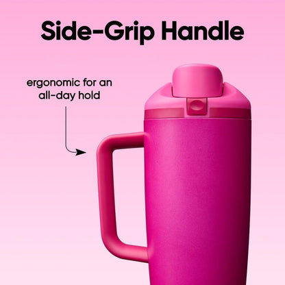Tumbler Stainless Steel Water Bottle 40 oz Tropical | 2-in-1 Sip-or-Swig Lid | Splash-Resistant Lid | Reusable Straw | Cup Holder Friendly | Right & Left Hand Friendly