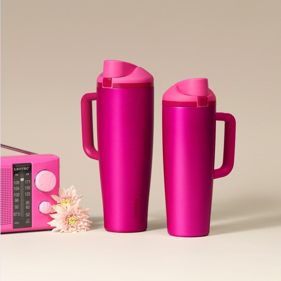 Tumbler Stainless Steel Water Bottle 40 oz Tropical | 2-in-1 Sip-or-Swig Lid | Splash-Resistant Lid | Reusable Straw | Cup Holder Friendly | Right & Left Hand Friendly