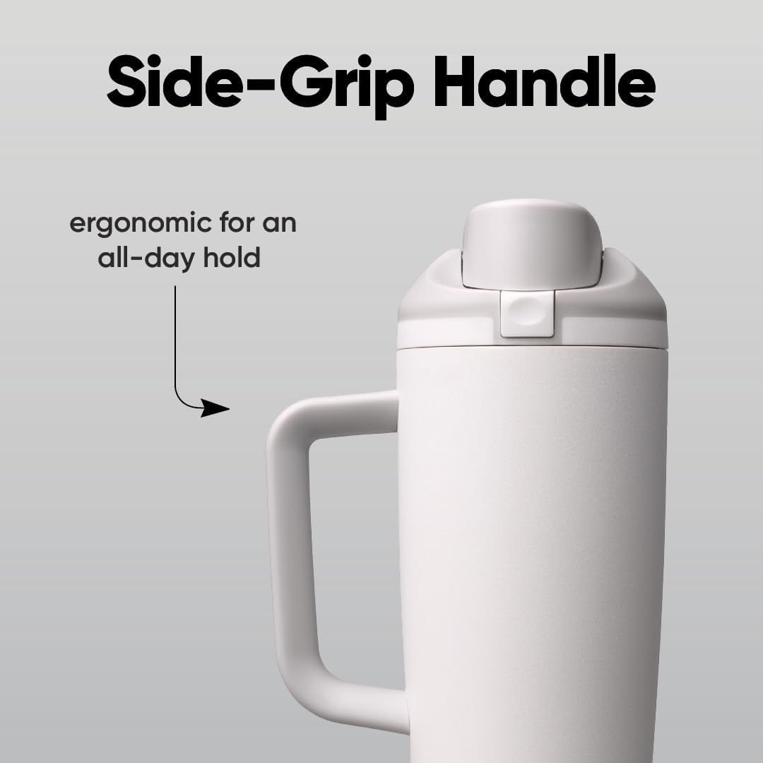 Tumbler Stainless Steel Water Bottle 40 oz Tropical | 2-in-1 Sip-or-Swig Lid | Splash-Resistant Lid | Reusable Straw | Cup Holder Friendly | Right & Left Hand Friendly