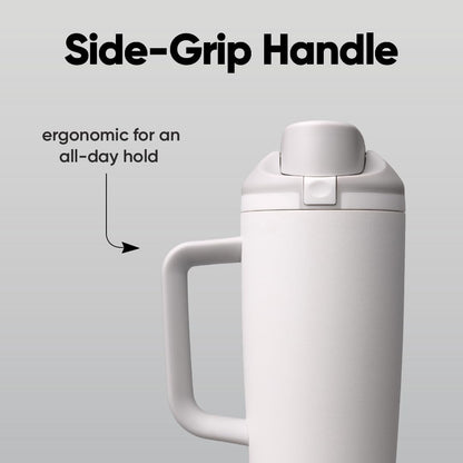 Tumbler Stainless Steel Water Bottle 40 oz Tropical | 2-in-1 Sip-or-Swig Lid | Splash-Resistant Lid | Reusable Straw | Cup Holder Friendly | Right & Left Hand Friendly