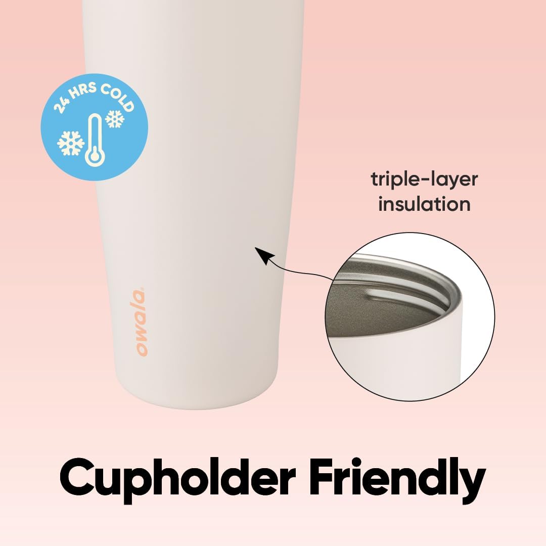 Tumbler Stainless Steel Water Bottle 40 oz Tropical | 2-in-1 Sip-or-Swig Lid | Splash-Resistant Lid | Reusable Straw | Cup Holder Friendly | Right & Left Hand Friendly