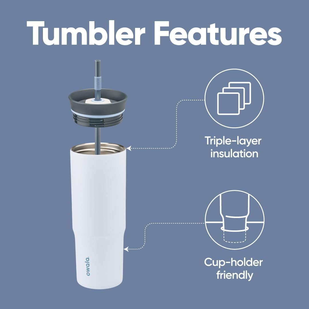 Tumbler Stainless Steel Water Bottle 40 oz Tropical | 2-in-1 Sip-or-Swig Lid | Splash-Resistant Lid | Reusable Straw | Cup Holder Friendly | Right & Left Hand Friendly