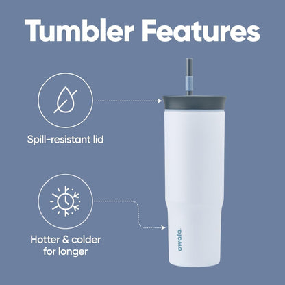 Tumbler Stainless Steel Water Bottle 40 oz Tropical | 2-in-1 Sip-or-Swig Lid | Splash-Resistant Lid | Reusable Straw | Cup Holder Friendly | Right & Left Hand Friendly