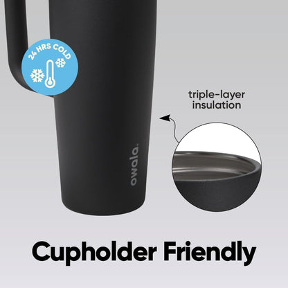 Tumbler Stainless Steel Water Bottle 40 oz Tropical | 2-in-1 Sip-or-Swig Lid | Splash-Resistant Lid | Reusable Straw | Cup Holder Friendly | Right & Left Hand Friendly