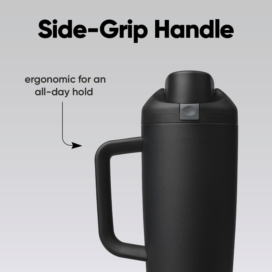 Tumbler Stainless Steel Water Bottle 40 oz Tropical | 2-in-1 Sip-or-Swig Lid | Splash-Resistant Lid | Reusable Straw | Cup Holder Friendly | Right & Left Hand Friendly