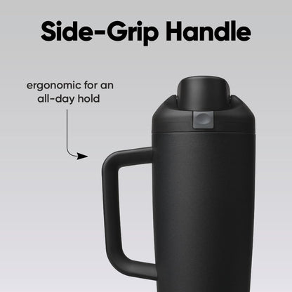 Tumbler Stainless Steel Water Bottle 40 oz Tropical | 2-in-1 Sip-or-Swig Lid | Splash-Resistant Lid | Reusable Straw | Cup Holder Friendly | Right & Left Hand Friendly