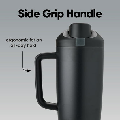 Tumbler Stainless Steel Water Bottle 40 oz Tropical | 2-in-1 Sip-or-Swig Lid | Splash-Resistant Lid | Reusable Straw | Cup Holder Friendly | Right & Left Hand Friendly
