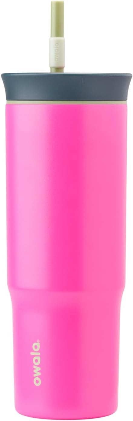 Tumbler Stainless Steel Water Bottle 40 oz Tropical | 2-in-1 Sip-or-Swig Lid | Splash-Resistant Lid | Reusable Straw | Cup Holder Friendly | Right & Left Hand Friendly