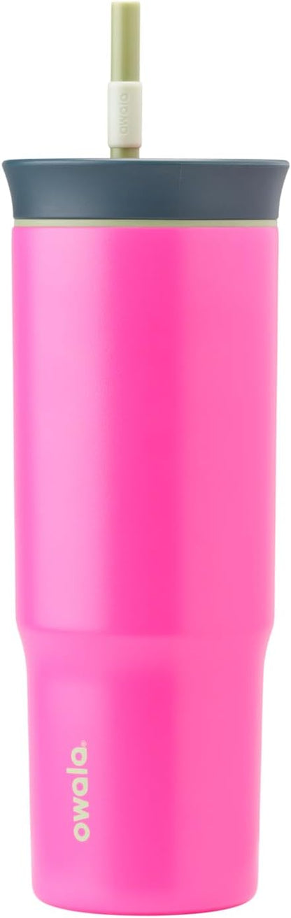 Tumbler Stainless Steel Water Bottle 40 oz Tropical | 2-in-1 Sip-or-Swig Lid | Splash-Resistant Lid | Reusable Straw | Cup Holder Friendly | Right & Left Hand Friendly