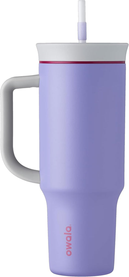 Tumbler Stainless Steel Water Bottle 40 oz Tropical | 2-in-1 Sip-or-Swig Lid | Splash-Resistant Lid | Reusable Straw | Cup Holder Friendly | Right & Left Hand Friendly