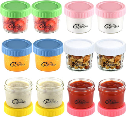 6 Pack Glass Baby Food Storage Containers, 4 oz