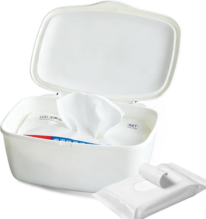 Wipes Dispenser Compatible with Flushable Wipes Refillable Wet Tissue Container Sealed Lid Design Non Slip Wipe Holder for Home Travel Use