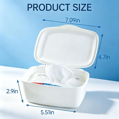 Wipes Dispenser Compatible with Flushable Wipes Refillable Wet Tissue Container Sealed Lid Design Non Slip Wipe Holder for Home Travel Use