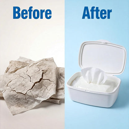 Wipes Dispenser Compatible with Flushable Wipes Refillable Wet Tissue Container Sealed Lid Design Non Slip Wipe Holder for Home Travel Use
