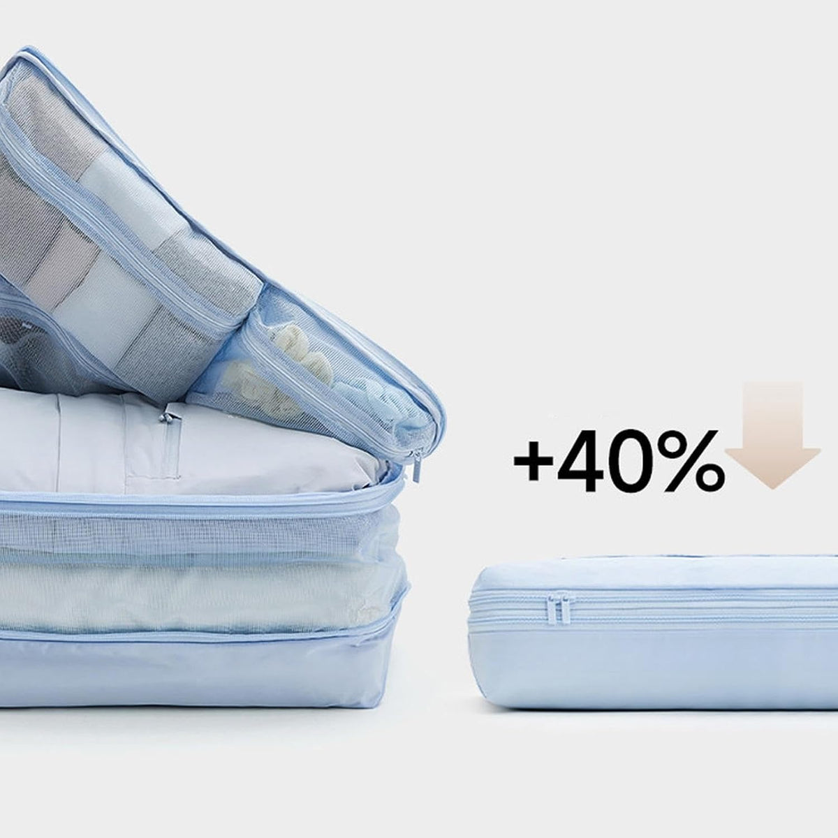 Travel Packing Bags, Lightweight Compression Organizers With Space Saving