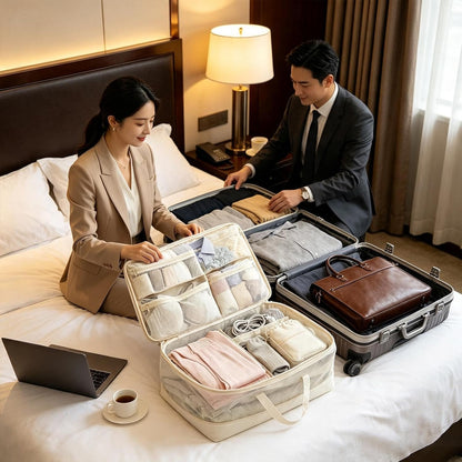 Travel Packing Bags, Lightweight Compression Organizers With Space Saving