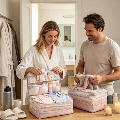 Travel Packing Bags, Lightweight Compression Organizers With Space Saving