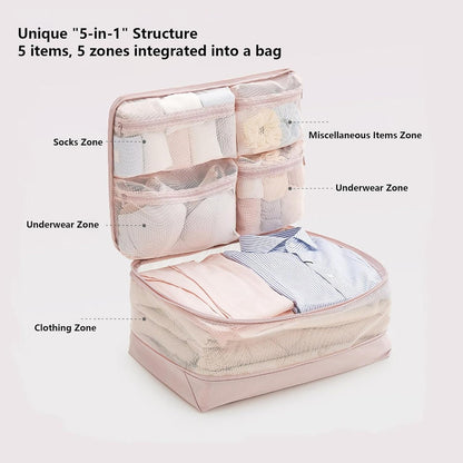 Travel Packing Bags, Lightweight Compression Organizers With Space Saving