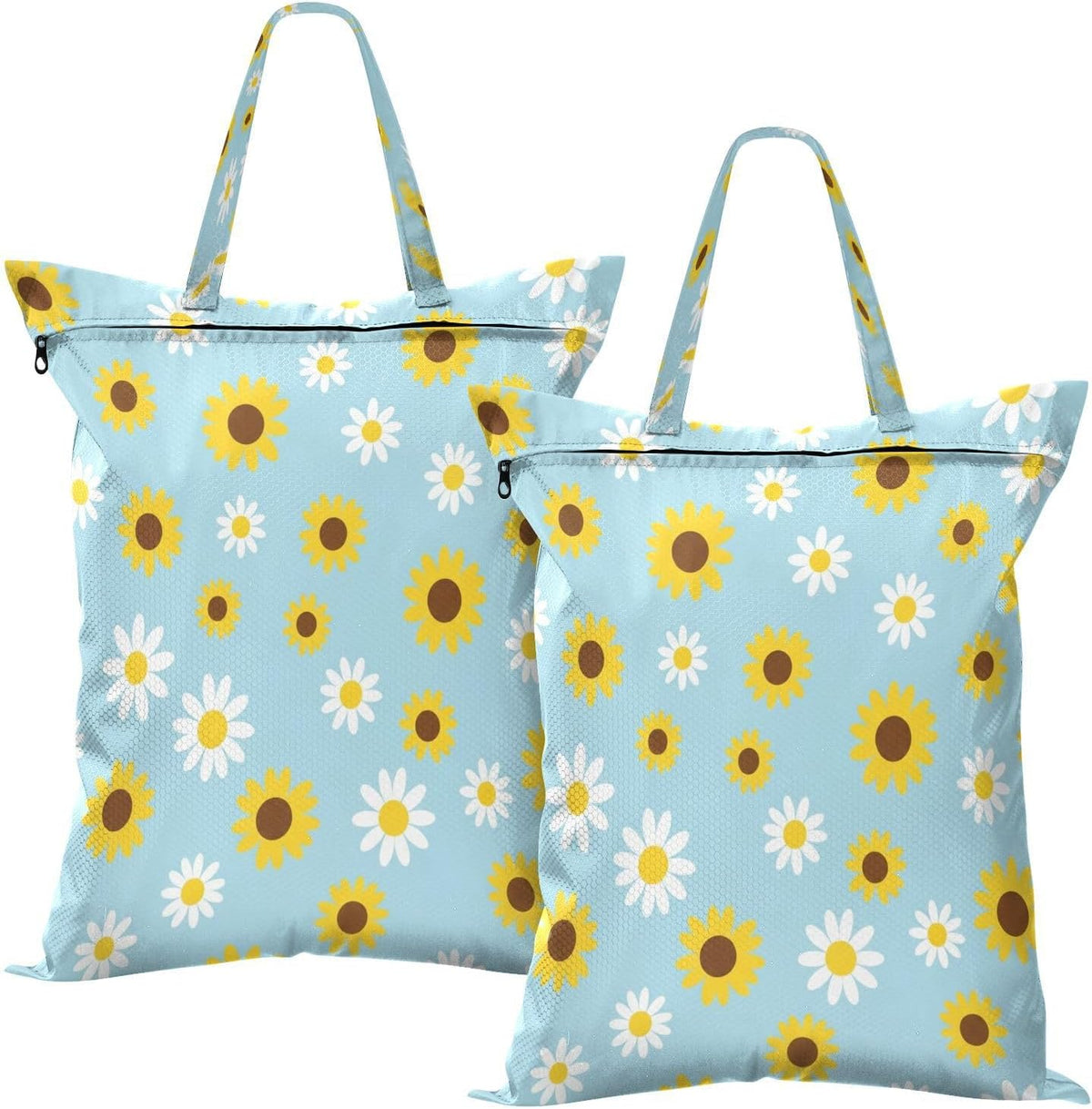 Flowers Daisies Waterproof Travel Laundry Bag Easy Care Pack of 2