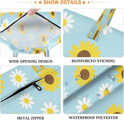 Flowers Daisies Waterproof Travel Laundry Bag Easy Care Pack of 2