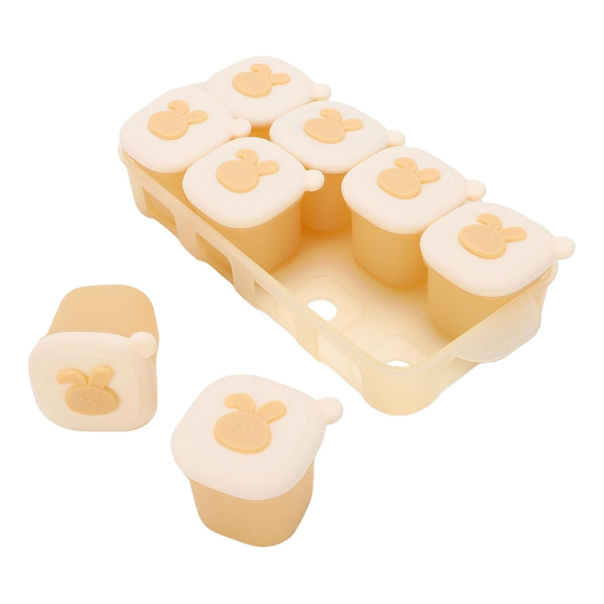 Infant Food Freezer Tray, Reusable Silicone Kid Food Storage Container, Ice Cube Freezer Mold for Homemade Purees, Broth, and Soups