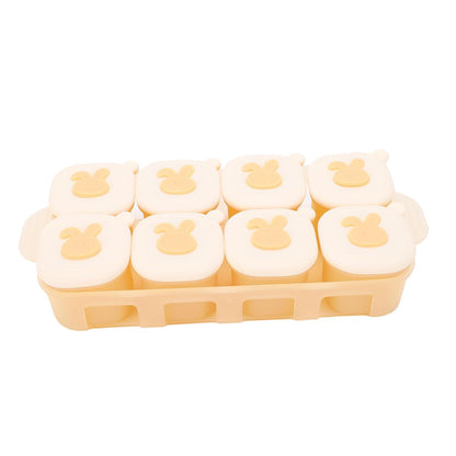 Infant Food Freezer Tray, Reusable Silicone Kid Food Storage Container, Ice Cube Freezer Mold for Homemade Purees, Broth, and Soups