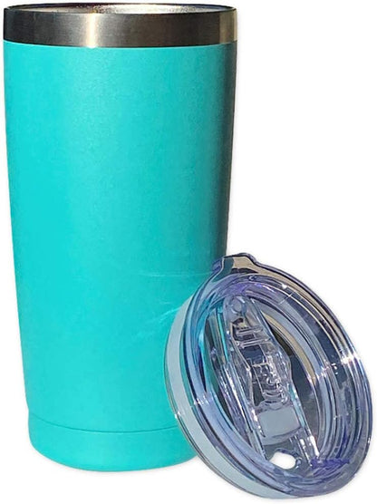 20oz Stainless Steel Tumbler Splash Lid for Straw Double Wall Vacuum Insulated Travel Mug Cup Thermo Hot Cold Tea Coffee Ice beer for Car Office Desk Home (Plain)