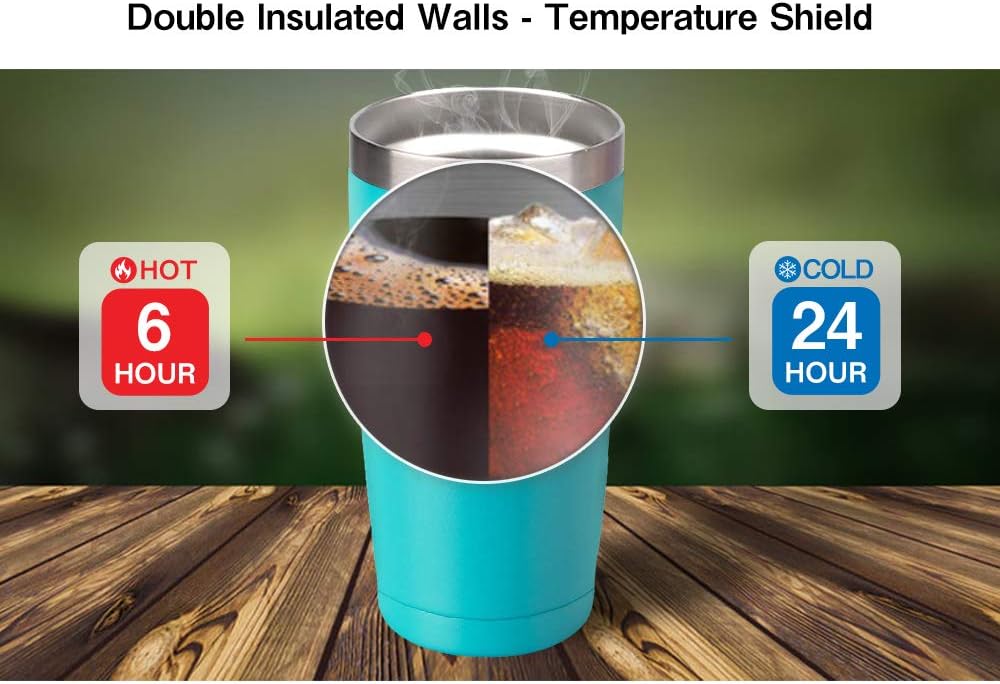 20oz Stainless Steel Tumbler Splash Lid for Straw Double Wall Vacuum Insulated Travel Mug Cup Thermo Hot Cold Tea Coffee Ice beer for Car Office Desk Home (Plain)