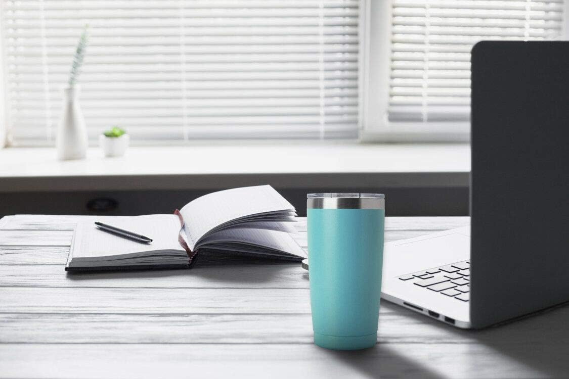 20oz Stainless Steel Tumbler Splash Lid for Straw Double Wall Vacuum Insulated Travel Mug Cup Thermo Hot Cold Tea Coffee Ice beer for Car Office Desk Home (Plain)