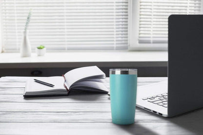 20oz Stainless Steel Tumbler Splash Lid for Straw Double Wall Vacuum Insulated Travel Mug Cup Thermo Hot Cold Tea Coffee Ice beer for Car Office Desk Home (Plain)