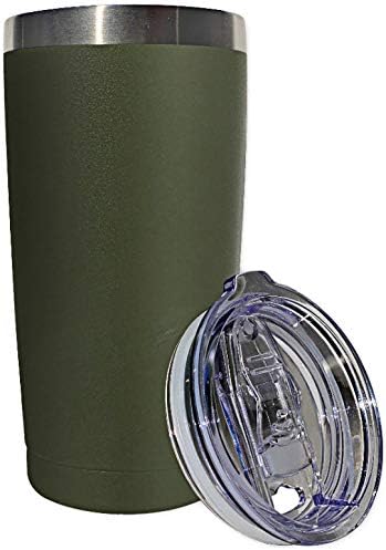 20oz Stainless Steel Tumbler Splash Lid for Straw Double Wall Vacuum Insulated Travel Mug Cup Thermo Hot Cold Tea Coffee Ice beer for Car Office Desk Home (Plain)