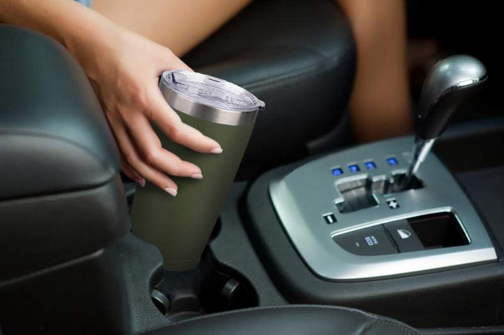 20oz Stainless Steel Tumbler Splash Lid for Straw Double Wall Vacuum Insulated Travel Mug Cup Thermo Hot Cold Tea Coffee Ice beer for Car Office Desk Home (Plain)