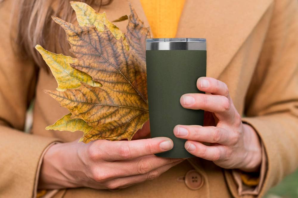 20oz Stainless Steel Tumbler Splash Lid for Straw Double Wall Vacuum Insulated Travel Mug Cup Thermo Hot Cold Tea Coffee Ice beer for Car Office Desk Home (Plain)