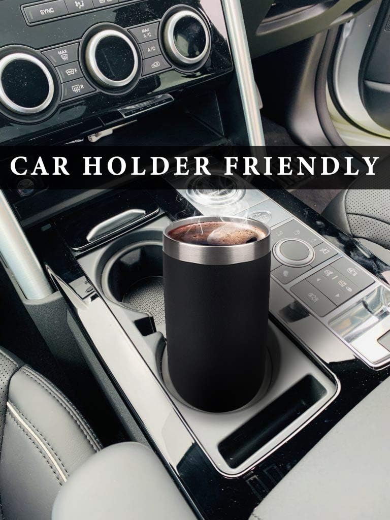 20oz Stainless Steel Tumbler Splash Lid for Straw Double Wall Vacuum Insulated Travel Mug Cup Thermo Hot Cold Tea Coffee Ice beer for Car Office Desk Home (Plain)
