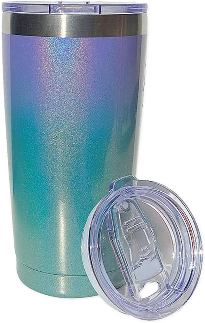 20oz Stainless Steel Tumbler Splash Lid for Straw Double Wall Vacuum Insulated Travel Mug Cup Thermo Hot Cold Tea Coffee Ice beer for Car Office Desk Home (Plain)