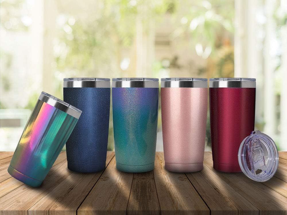 20oz Stainless Steel Tumbler Splash Lid for Straw Double Wall Vacuum Insulated Travel Mug Cup Thermo Hot Cold Tea Coffee Ice beer for Car Office Desk Home (Plain)