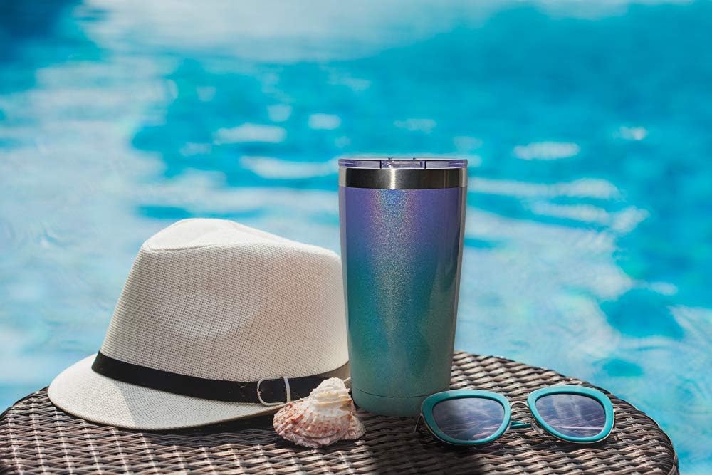 20oz Stainless Steel Tumbler Splash Lid for Straw Double Wall Vacuum Insulated Travel Mug Cup Thermo Hot Cold Tea Coffee Ice beer for Car Office Desk Home (Plain)