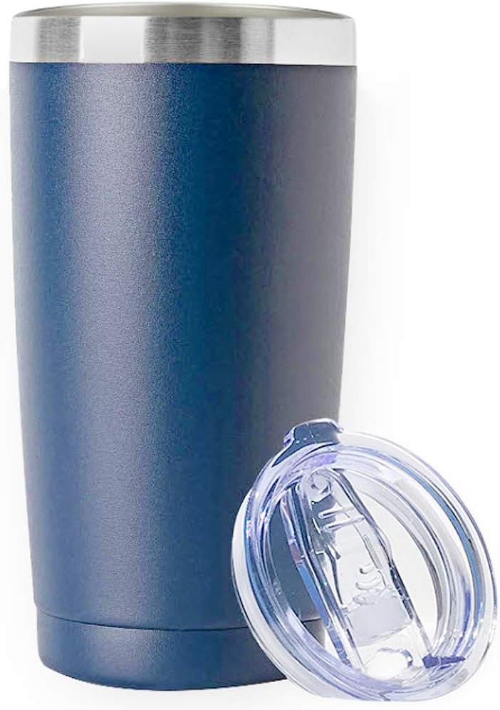 20oz Stainless Steel Tumbler Splash Lid for Straw Double Wall Vacuum Insulated Travel Mug Cup Thermo Hot Cold Tea Coffee Ice beer for Car Office Desk Home (Plain)