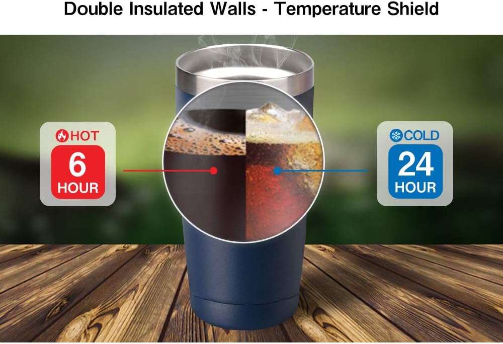 20oz Stainless Steel Tumbler Splash Lid for Straw Double Wall Vacuum Insulated Travel Mug Cup Thermo Hot Cold Tea Coffee Ice beer for Car Office Desk Home (Plain)