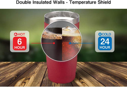20oz Stainless Steel Tumbler Splash Lid for Straw Double Wall Vacuum Insulated Travel Mug Cup Thermo Hot Cold Tea Coffee Ice beer for Car Office Desk Home (Plain)