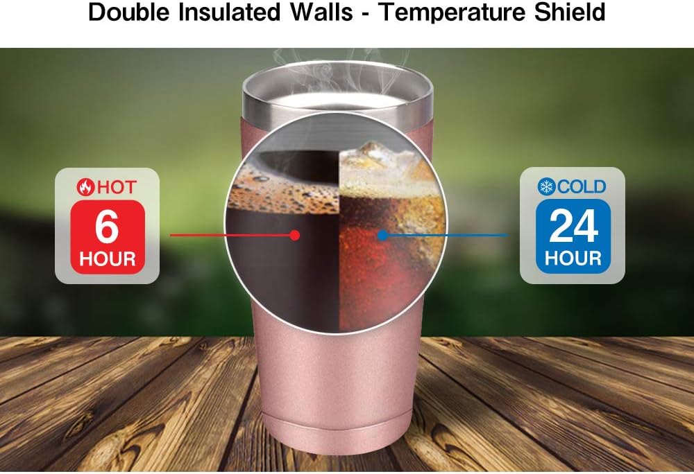 20oz Stainless Steel Tumbler Splash Lid for Straw Double Wall Vacuum Insulated Travel Mug Cup Thermo Hot Cold Tea Coffee Ice beer for Car Office Desk Home (Plain)