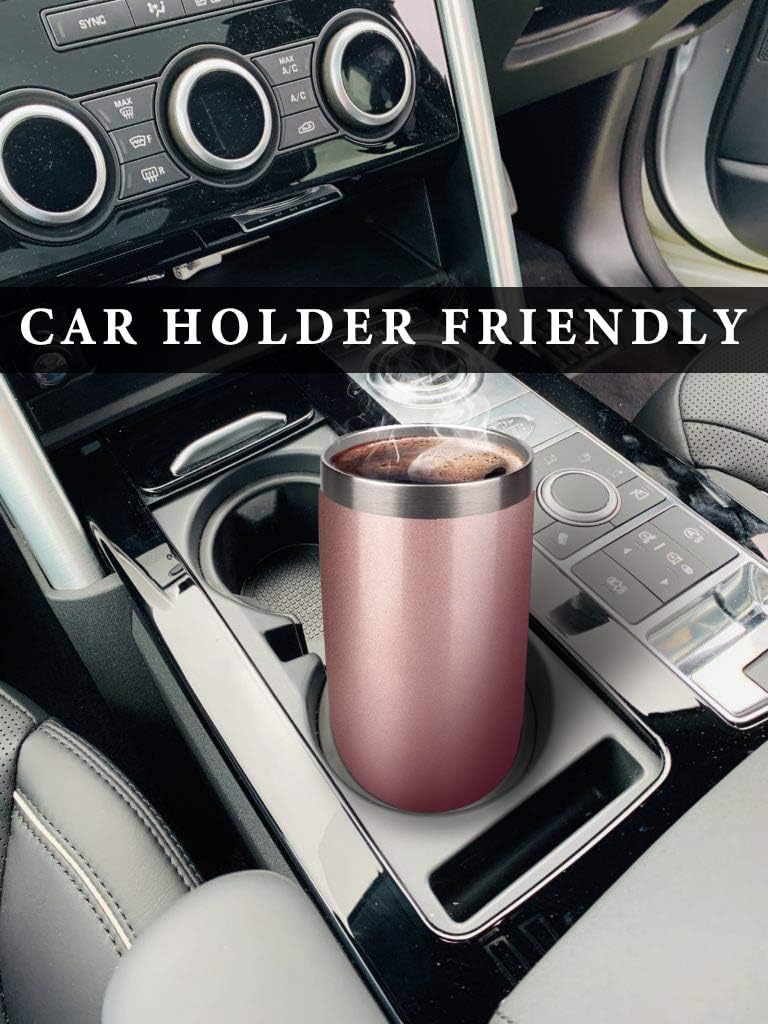 20oz Stainless Steel Tumbler Splash Lid for Straw Double Wall Vacuum Insulated Travel Mug Cup Thermo Hot Cold Tea Coffee Ice beer for Car Office Desk Home (Plain)