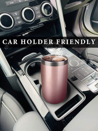 20oz Stainless Steel Tumbler Splash Lid for Straw Double Wall Vacuum Insulated Travel Mug Cup Thermo Hot Cold Tea Coffee Ice beer for Car Office Desk Home (Plain)