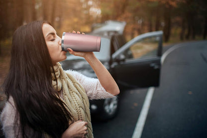 20oz Stainless Steel Tumbler Splash Lid for Straw Double Wall Vacuum Insulated Travel Mug Cup Thermo Hot Cold Tea Coffee Ice beer for Car Office Desk Home (Plain)