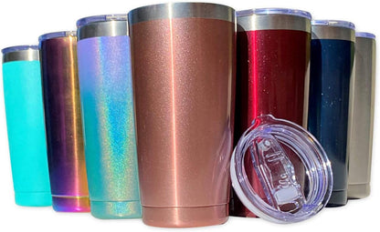 20oz Stainless Steel Tumbler Splash Lid for Straw Double Wall Vacuum Insulated Travel Mug Cup Thermo Hot Cold Tea Coffee Ice beer for Car Office Desk Home (Plain)