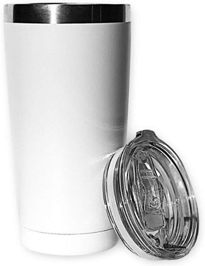 20oz Stainless Steel Tumbler Splash Lid for Straw Double Wall Vacuum Insulated Travel Mug Cup Thermo Hot Cold Tea Coffee Ice beer for Car Office Desk Home (Plain)