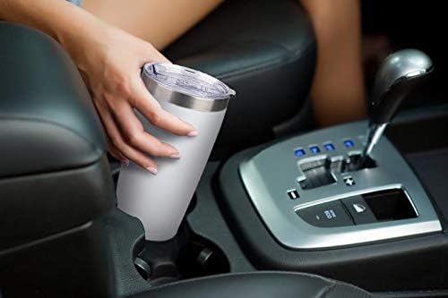 20oz Stainless Steel Tumbler Splash Lid for Straw Double Wall Vacuum Insulated Travel Mug Cup Thermo Hot Cold Tea Coffee Ice beer for Car Office Desk Home (Plain)