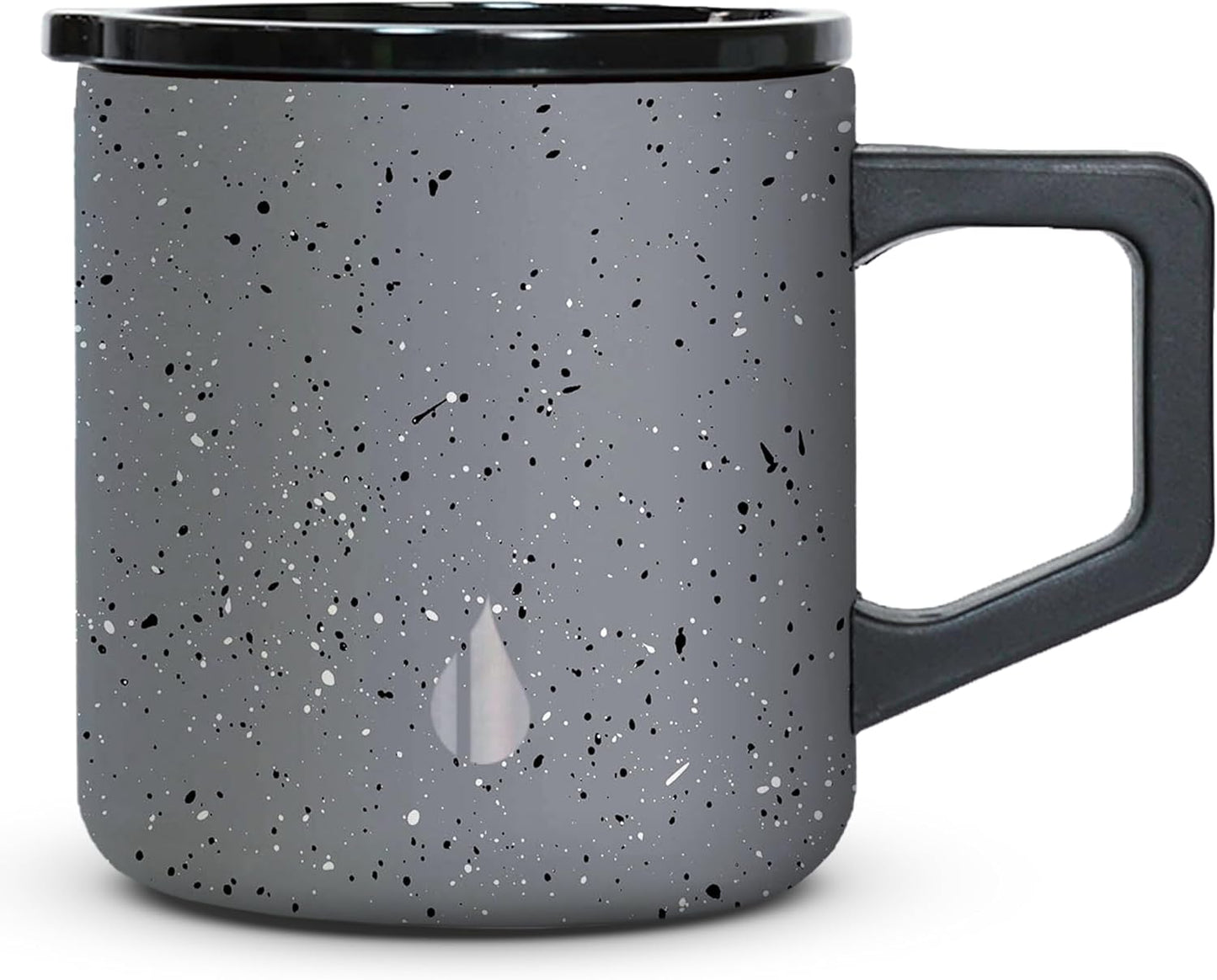 Insulated Coffee Mug - Triple-Wall Stainless Steel Summit Travel Cup for Hot and Cold Drinks - Thermal Coffee Mug with Lid and Handle for Camping, Office & Travel 12oz - Grey Speckle